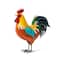 Glitzhome® 21" Vibrant Standing Metal Rooster Garden Statue